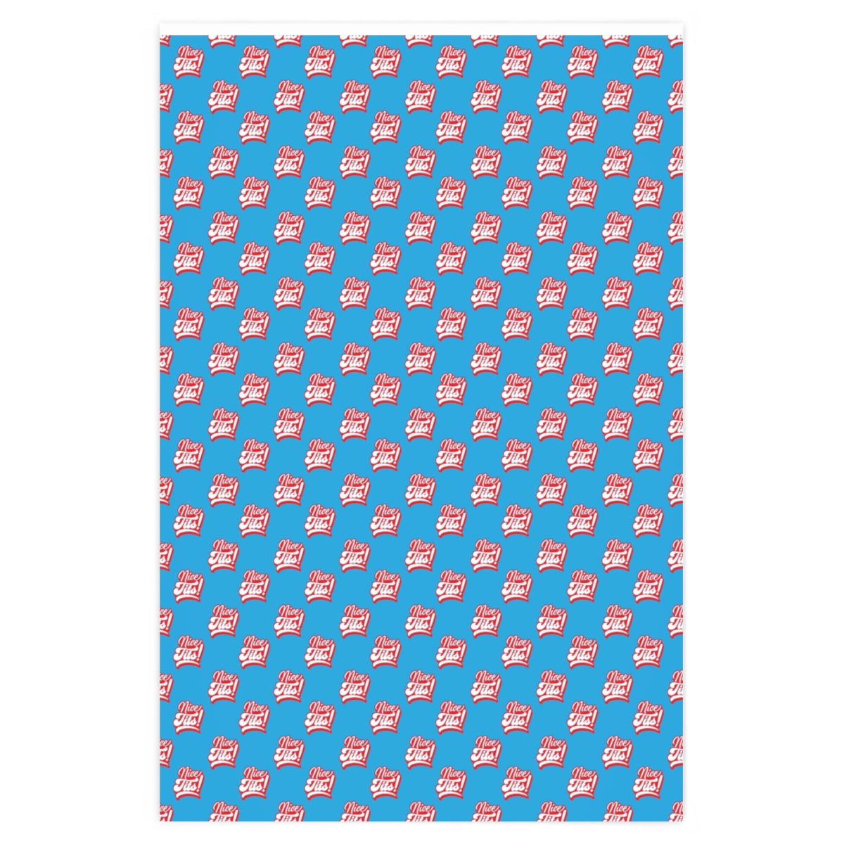 Nice Tits! Wrapping Paper - Light Blue & Red