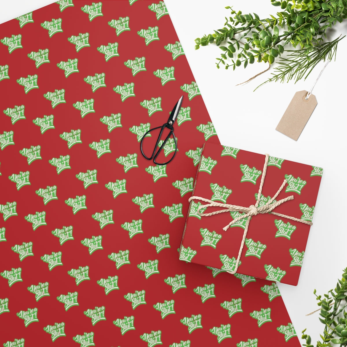 You're a Slut! Wrapping Paper - Red & Green