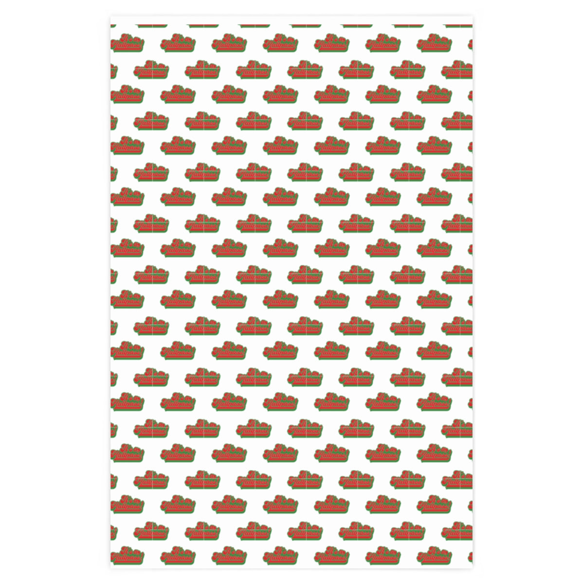 It's a Hallpass! Wrapping paper - White & Red/Green