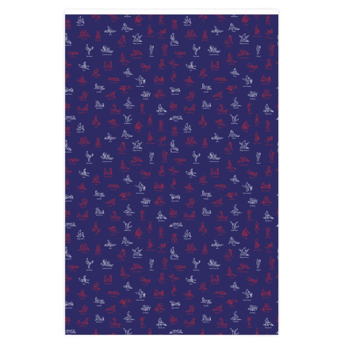 All Kama Sutra Wrapping Paper - Blue & Red