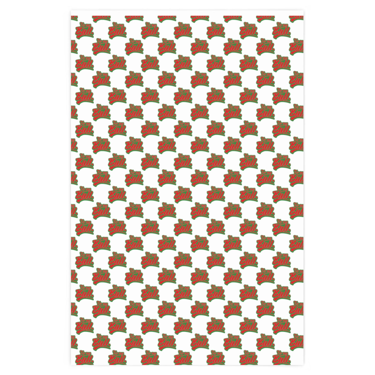 For my Bull! Wrapping Paper - White & Red/Green