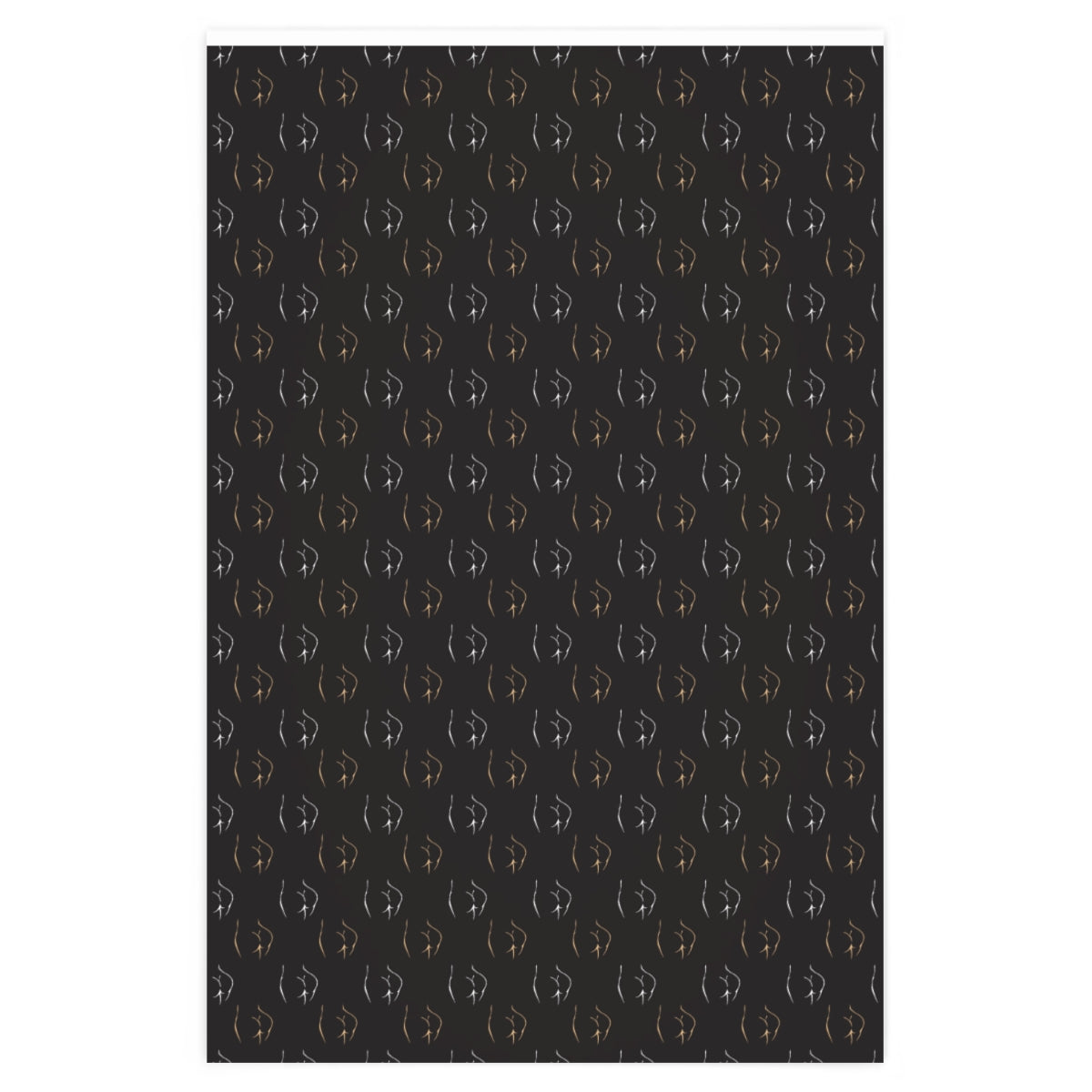 Girl's Bum Wrapping Paper - Black & Gold