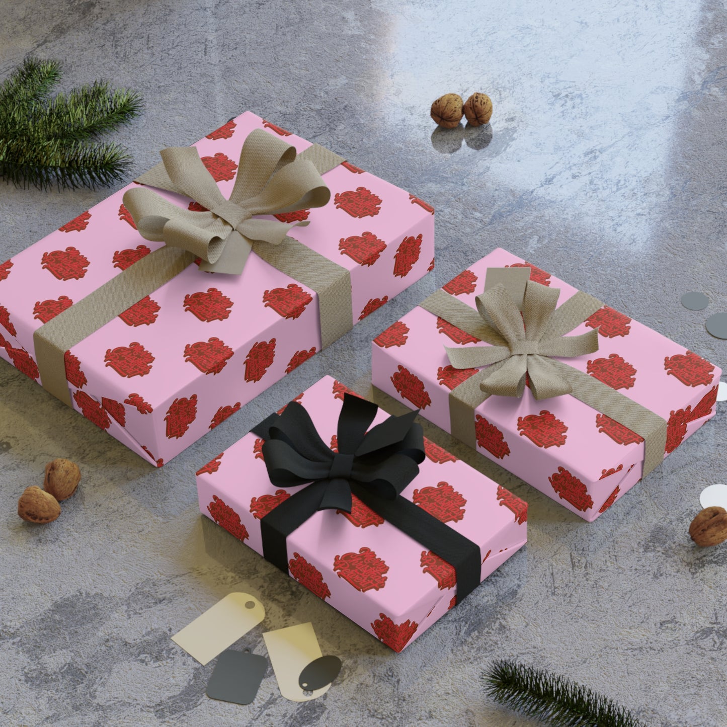 Merry Christmas Pervert! Wrapping Paper - Pink & Red