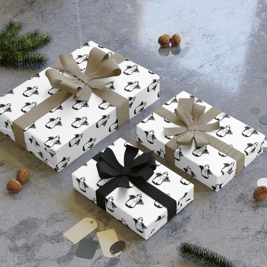 Little Boner! Wrapping Paper - White & Black